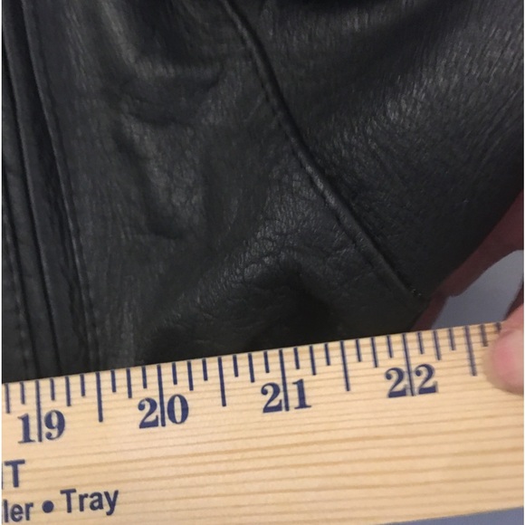 Women’s Protech Black Moto Motorcycle BOMBER Leather Jacket Medium VGUC Unique - Picture 9 of 13